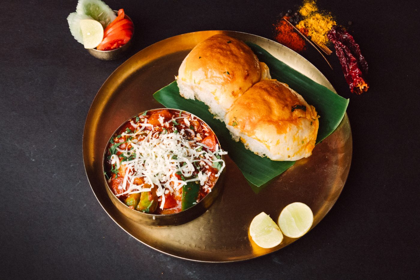 Pav bhaji with cheese and buttered pav at Anantha Veg World, Mira Road